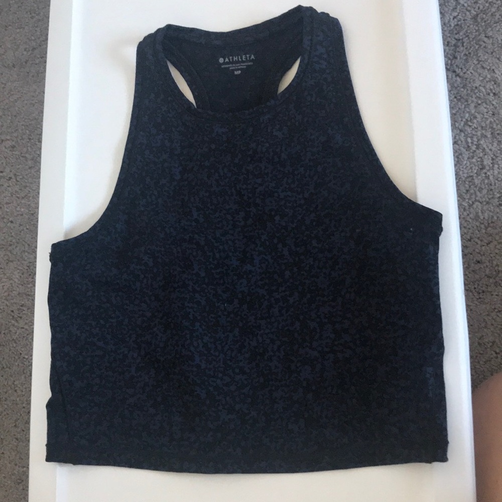 Blue black Athleta shanti crop